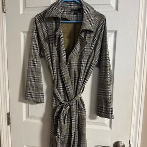 Plaid Belted Coat